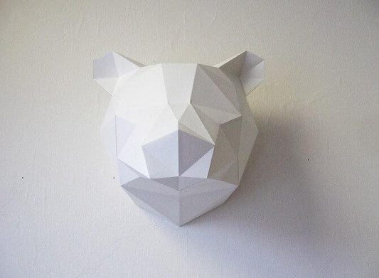 Paper Bear - Trophée en papier Assembli Bright White 